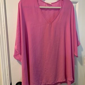 Adrienne Fuchsia Poncho Top/Tunic